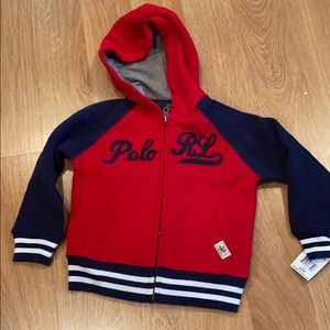 New with tags Polo RL Sweatshirt Red w/Navy - 2T